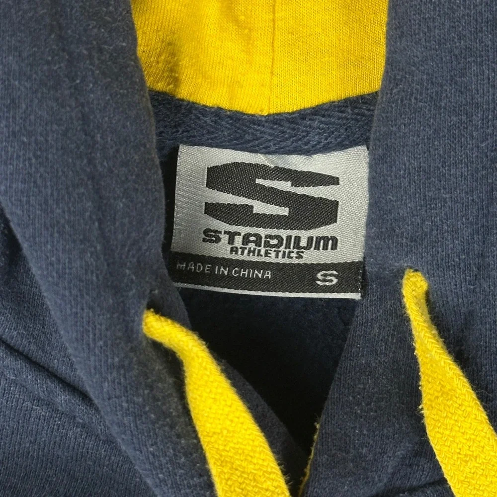 Stadium‎ Athletics Michigan Wolverines Navy Blue Yellow Hoodie Sweatshirt Size S